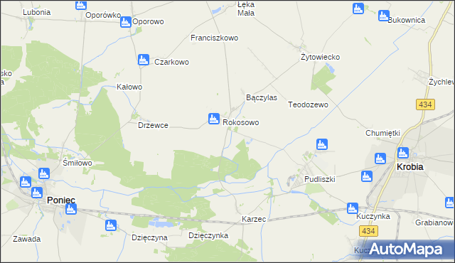 mapa Rokosowo Osada, Rokosowo Osada na mapie Targeo