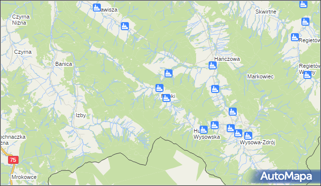 mapa Ropki, Ropki na mapie Targeo