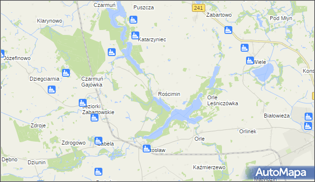 mapa Rościmin, Rościmin na mapie Targeo