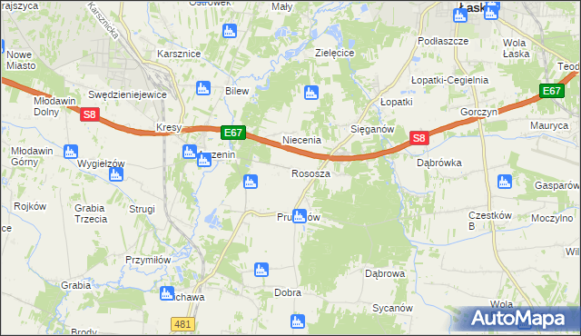 mapa Rososza, Rososza na mapie Targeo