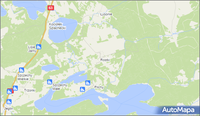 mapa Rostki gmina Pisz, Rostki gmina Pisz na mapie Targeo