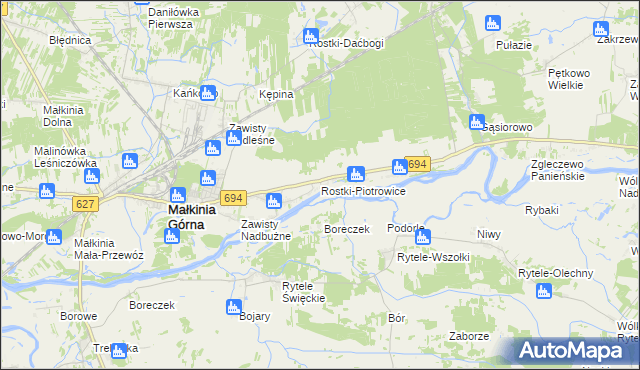 mapa Rostki-Piotrowice, Rostki-Piotrowice na mapie Targeo