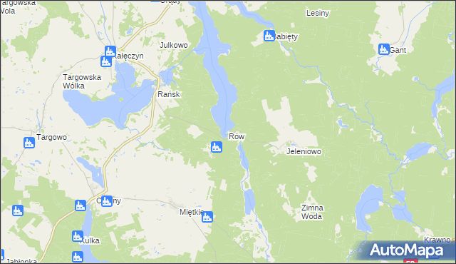 mapa Rów gmina Dźwierzuty, Rów gmina Dźwierzuty na mapie Targeo