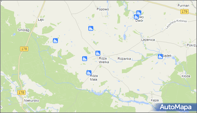 mapa Róża Wielka, Róża Wielka na mapie Targeo