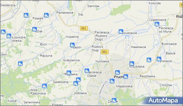 mapa Rozbórz Okrągły, Rozbórz Okrągły na mapie Targeo