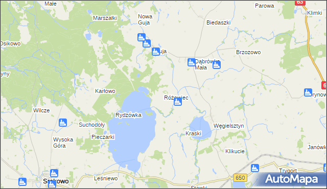 mapa Różewiec, Różewiec na mapie Targeo