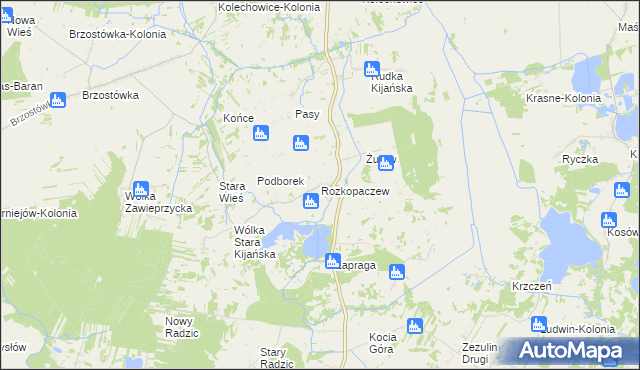 mapa Rozkopaczew, Rozkopaczew na mapie Targeo