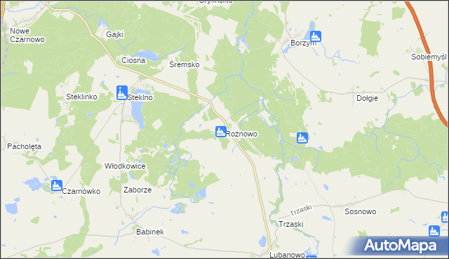 mapa Rożnowo gmina Banie, Rożnowo gmina Banie na mapie Targeo