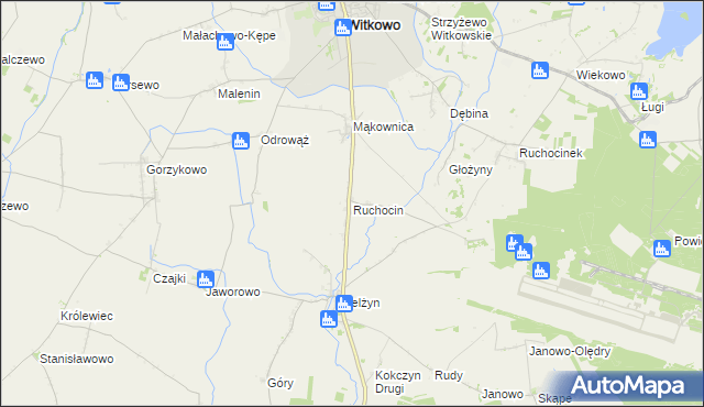 mapa Ruchocin, Ruchocin na mapie Targeo