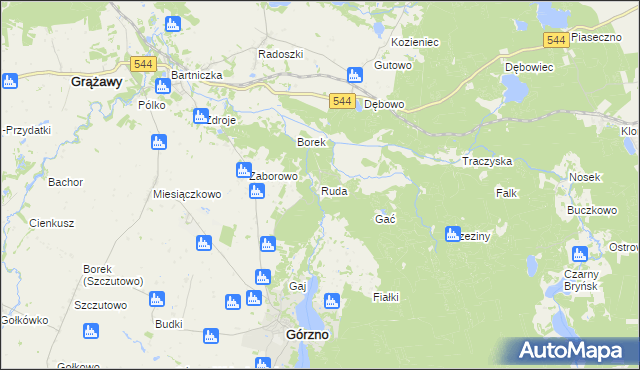 mapa Ruda gmina Górzno, Ruda gmina Górzno na mapie Targeo