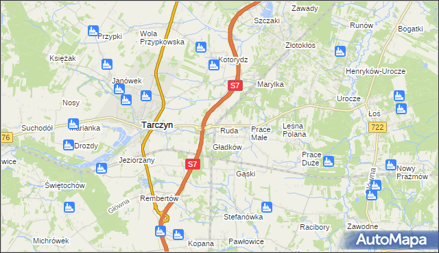 mapa Ruda gmina Tarczyn, Ruda gmina Tarczyn na mapie Targeo