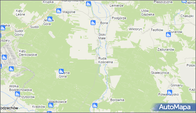 mapa Ruda Kościelna, Ruda Kościelna na mapie Targeo