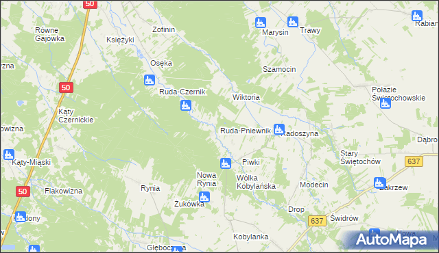 mapa Ruda-Pniewnik, Ruda-Pniewnik na mapie Targeo