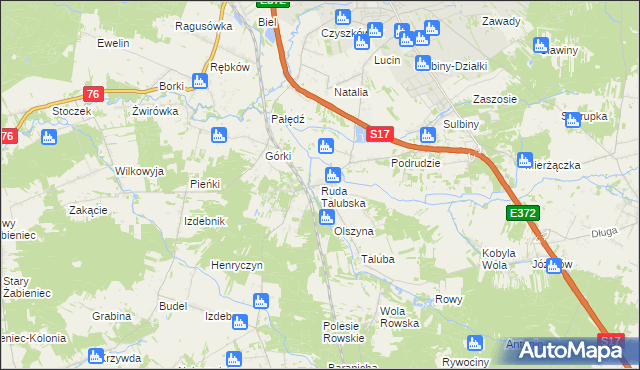 mapa Ruda Talubska, Ruda Talubska na mapie Targeo