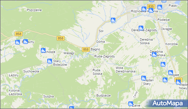 mapa Ruda-Zagrody, Ruda-Zagrody na mapie Targeo