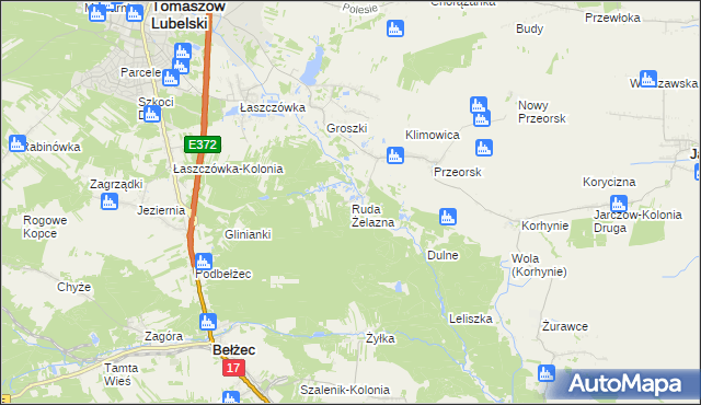 mapa Ruda Żelazna, Ruda Żelazna na mapie Targeo