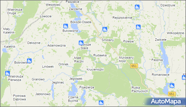 mapa Rudawka gmina Krasnopol, Rudawka gmina Krasnopol na mapie Targeo