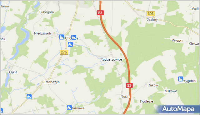 mapa Rudgerzowice, Rudgerzowice na mapie Targeo