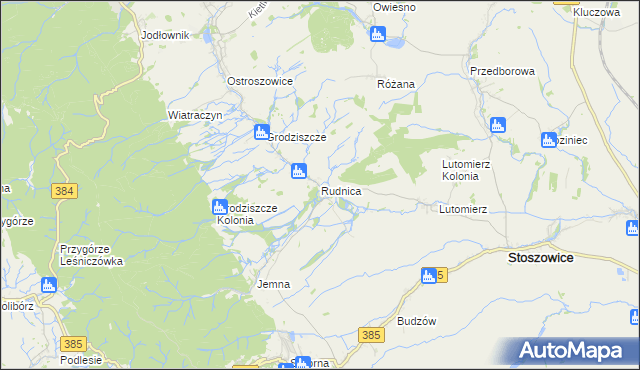 mapa Rudnica gmina Stoszowice, Rudnica gmina Stoszowice na mapie Targeo