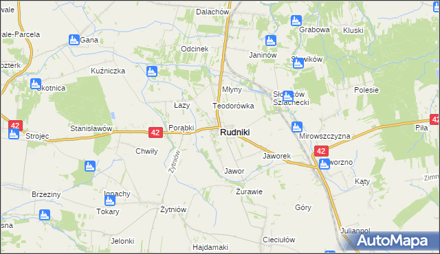 mapa Rudniki powiat oleski, Rudniki powiat oleski na mapie Targeo