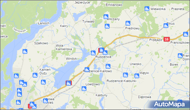 mapa Rudzienice, Rudzienice na mapie Targeo