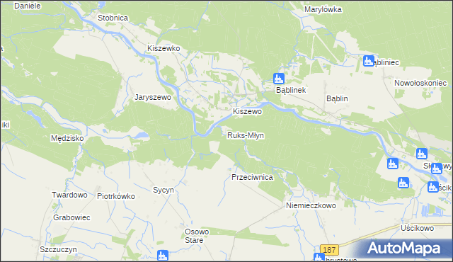 mapa Ruks-Młyn, Ruks-Młyn na mapie Targeo