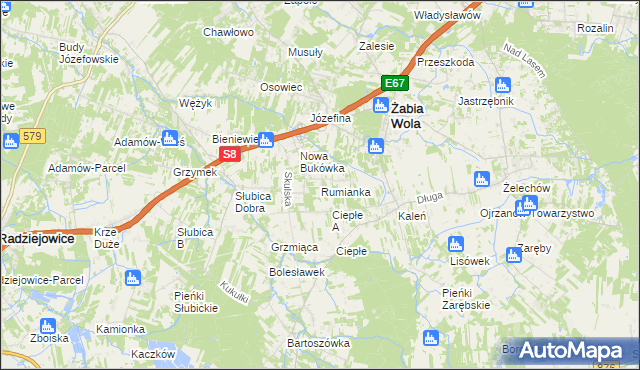 mapa Rumianka, Rumianka na mapie Targeo