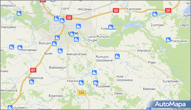 mapa Rumunki Głodowskie, Rumunki Głodowskie na mapie Targeo