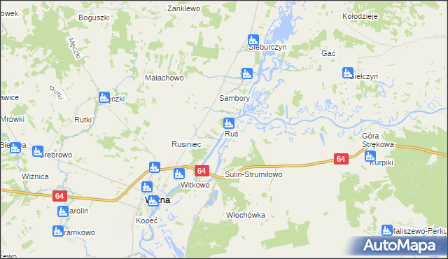 mapa Ruś gmina Wizna, Ruś gmina Wizna na mapie Targeo