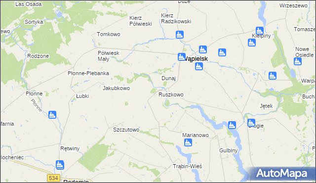 mapa Ruszkowo gmina Wąpielsk, Ruszkowo gmina Wąpielsk na mapie Targeo