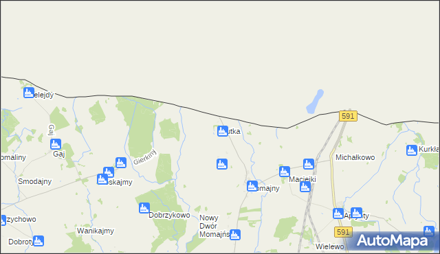 mapa Rutka gmina Barciany, Rutka gmina Barciany na mapie Targeo