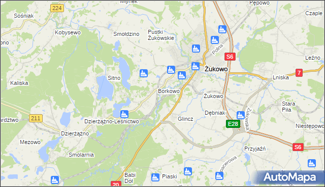 mapa Rutki gmina Żukowo, Rutki gmina Żukowo na mapie Targeo