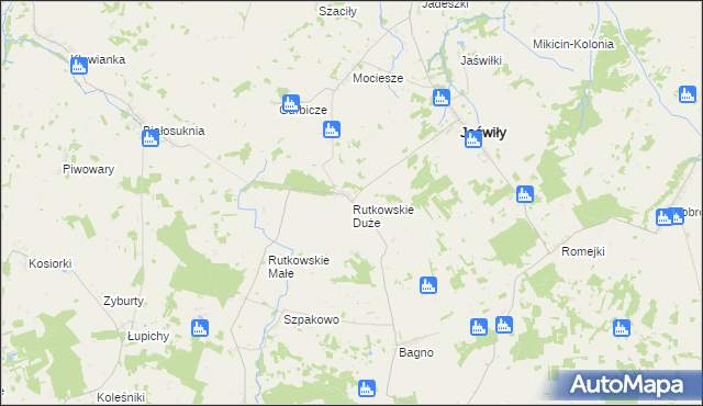 mapa Rutkowskie Duże, Rutkowskie Duże na mapie Targeo