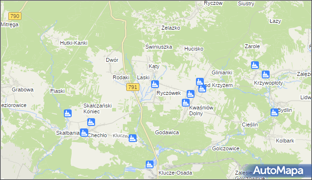 mapa Ryczówek, Ryczówek na mapie Targeo