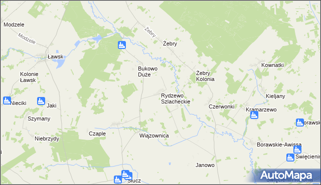 mapa Rydzewo Szlacheckie, Rydzewo Szlacheckie na mapie Targeo