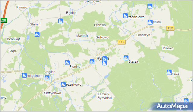 mapa Rymań, Rymań na mapie Targeo