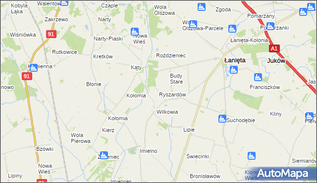 mapa Ryszardów, Ryszardów na mapie Targeo