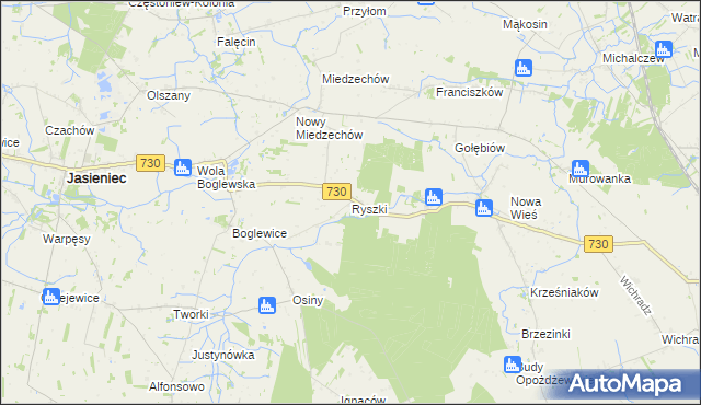 mapa Ryszki, Ryszki na mapie Targeo