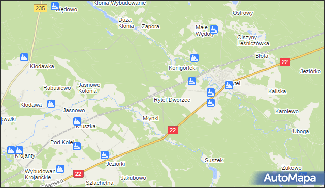 mapa Rytel-Nadleśnictwo, Rytel-Nadleśnictwo na mapie Targeo