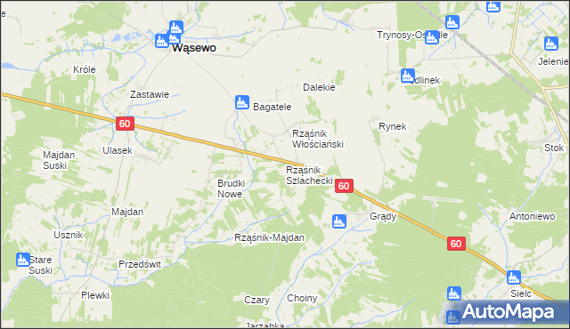 mapa Rząśnik Szlachecki, Rząśnik Szlachecki na mapie Targeo