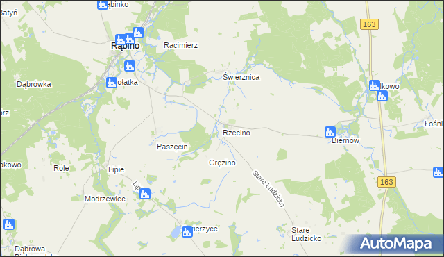 mapa Rzecino, Rzecino na mapie Targeo