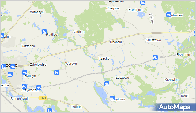 mapa Rzecko, Rzecko na mapie Targeo