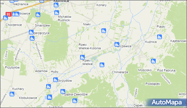 mapa Rzeki Małe, Rzeki Małe na mapie Targeo