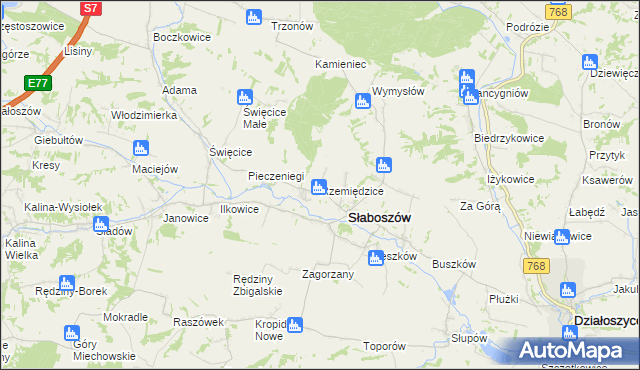 mapa Rzemiędzice, Rzemiędzice na mapie Targeo