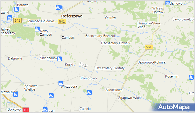 mapa Rzeszotary-Stara Wieś, Rzeszotary-Stara Wieś na mapie Targeo