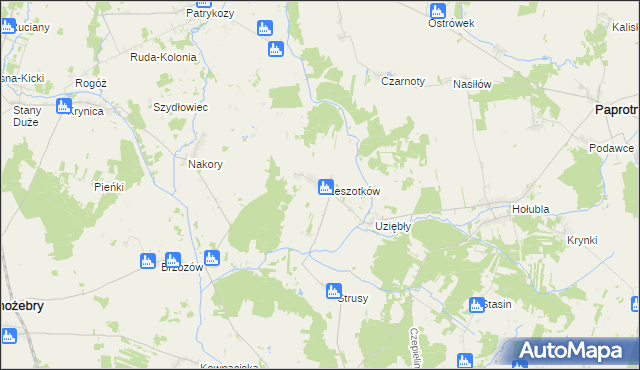 mapa Rzeszotków, Rzeszotków na mapie Targeo