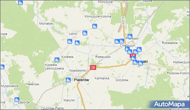 mapa Rzewuszki, Rzewuszki na mapie Targeo