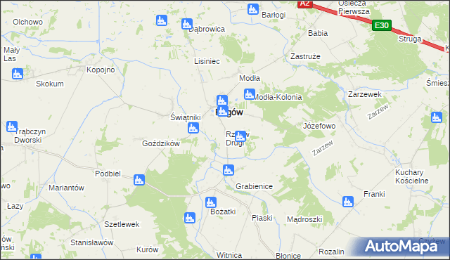 mapa Rzgów Drugi, Rzgów Drugi na mapie Targeo