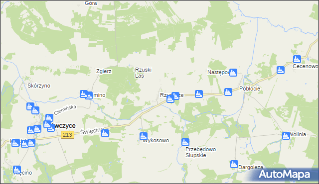 mapa Rzuszcze, Rzuszcze na mapie Targeo