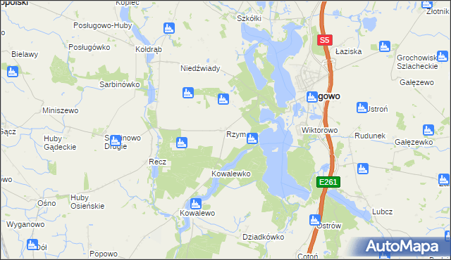 mapa Rzym gmina Rogowo, Rzym gmina Rogowo na mapie Targeo